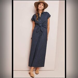 Anthropologie Ett:twa tie waist floral embossed jumpsuit